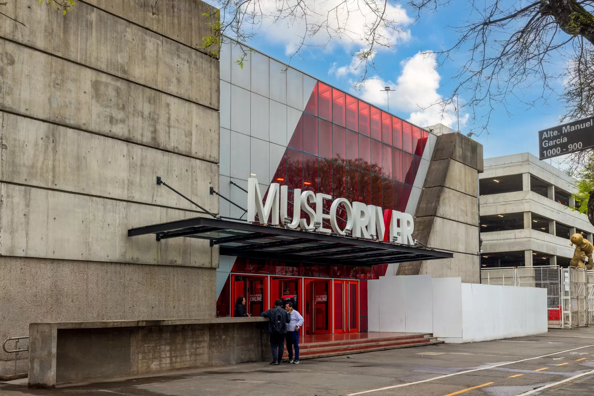 The entrance to a large museum: Museum River Plate, Buenos Aires