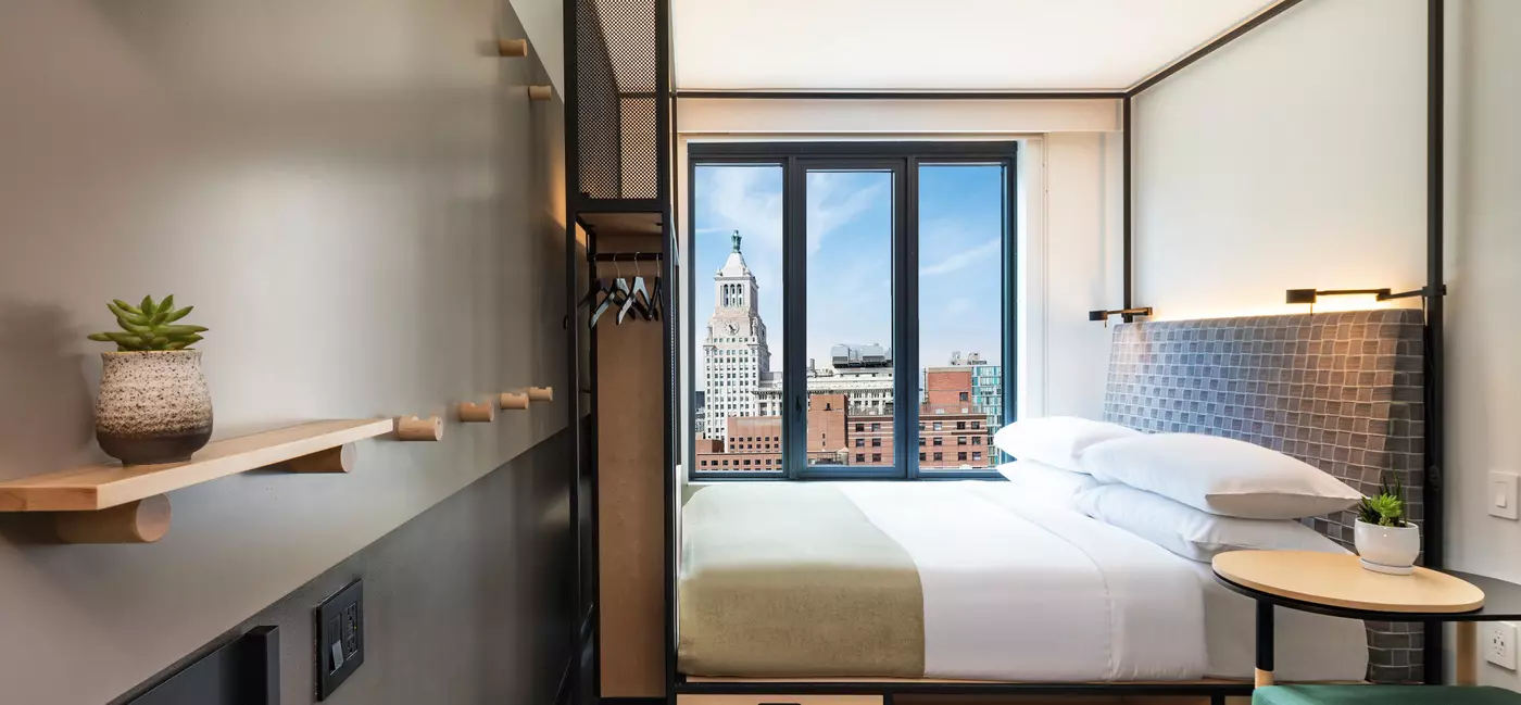 Rooms at the Moxy East Village
Courtesy images for "The best budget-friendly hotels in NYC"