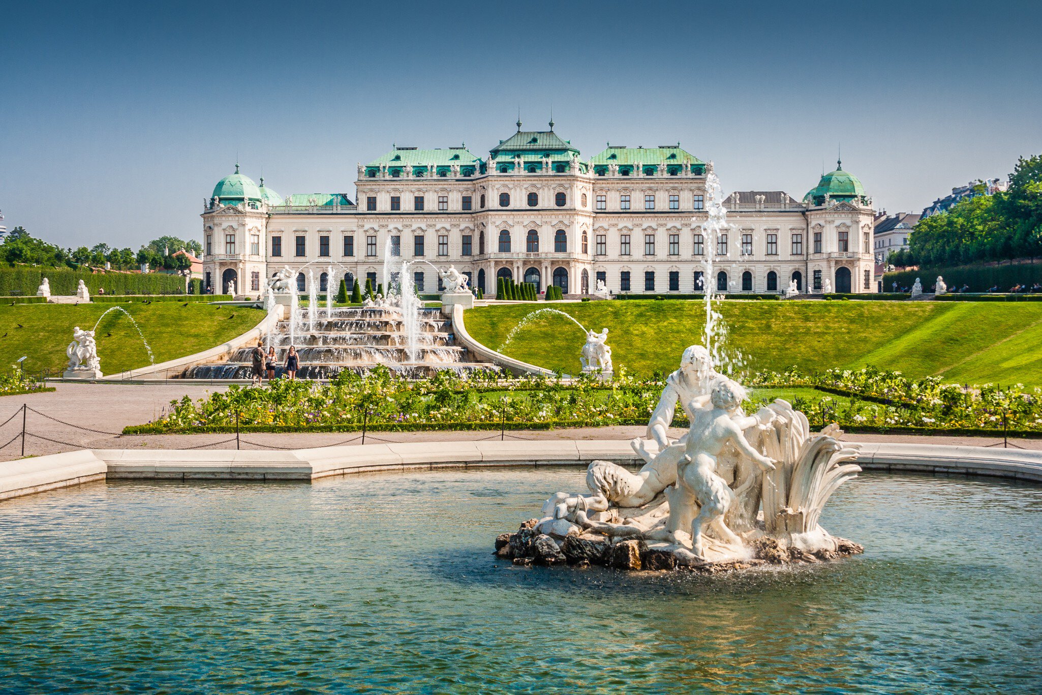 Beautiful view of famous Schloss Belvedere, built by Johann Lukas von Hildebrandt as a summer residence for Prince Eugene of Savoy, in Vienna, Austria; Shutterstock ID 249139849; Your name (First / Last): Josh Vogel; Project no. or GL code: 56530;...