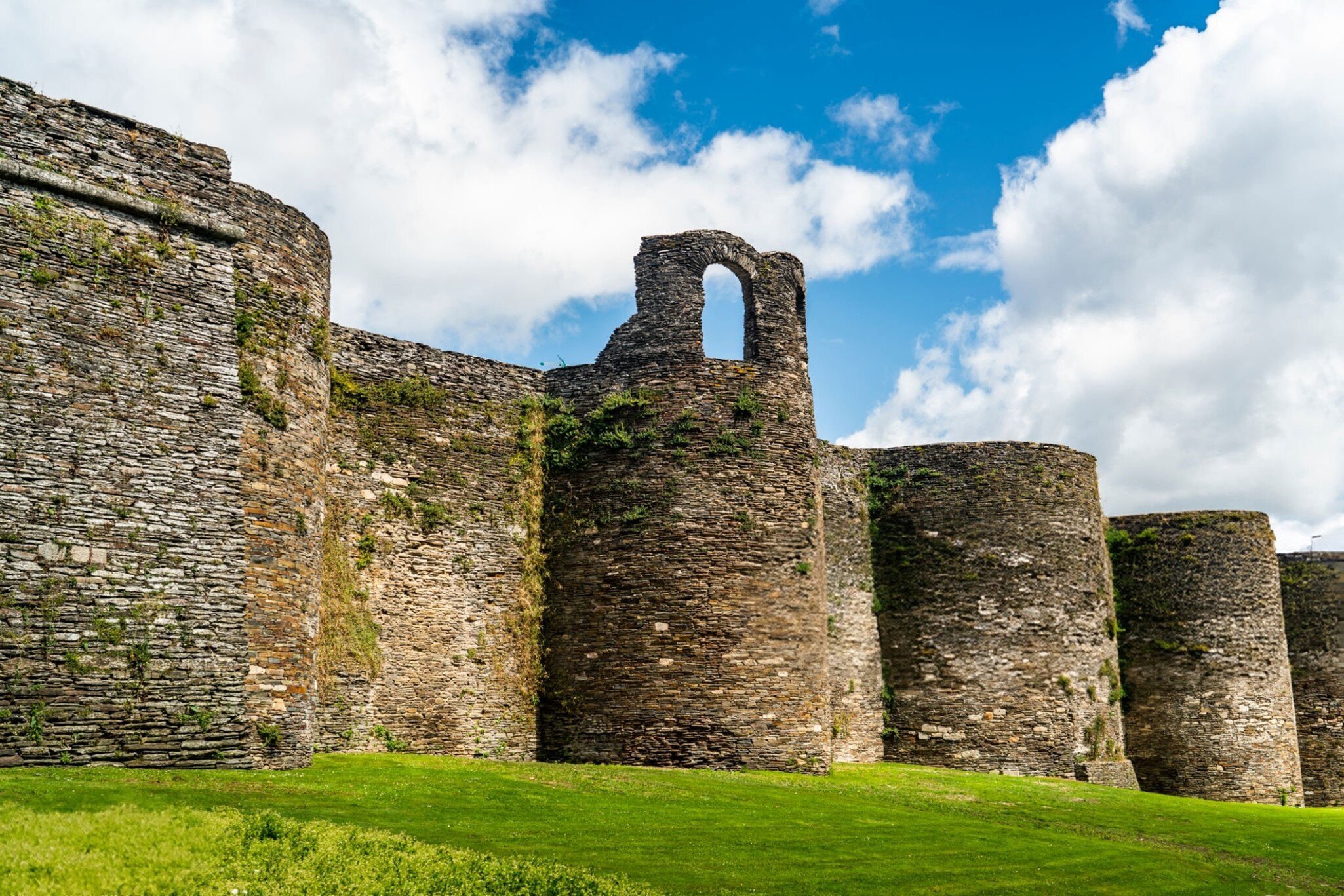 View of the Roman Walls in Lugo, Spain.