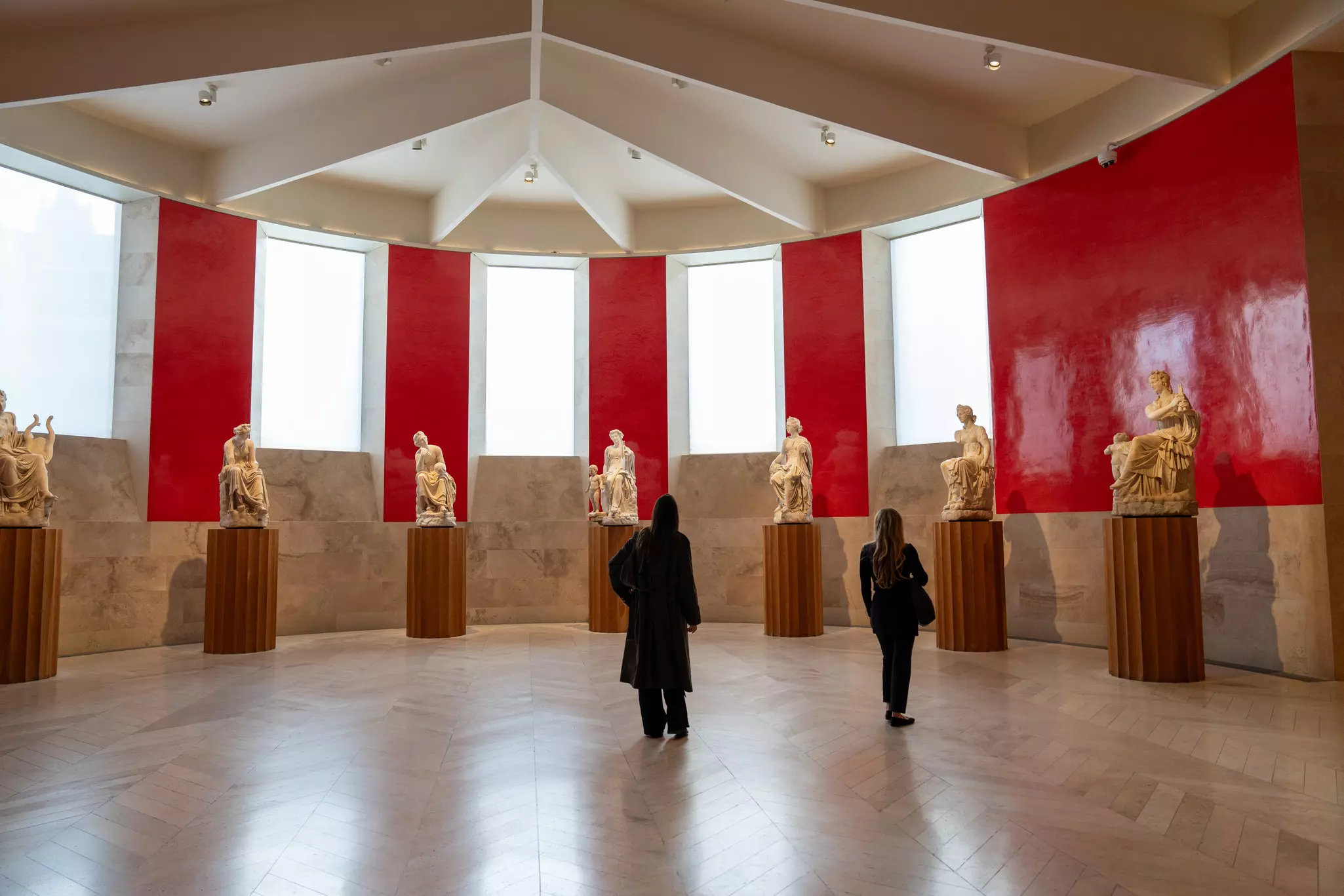 Inside a sculpture gallery in El Prado, Madrid