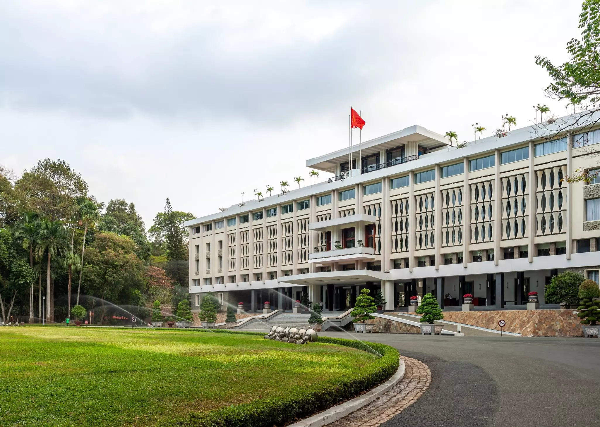 Frontal perspective of Independence Palace or Reunification Palace