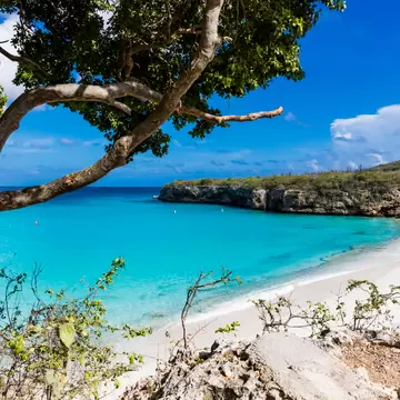 The pristine Grote Knip beach on the tropical Caribbean Island of Curacao