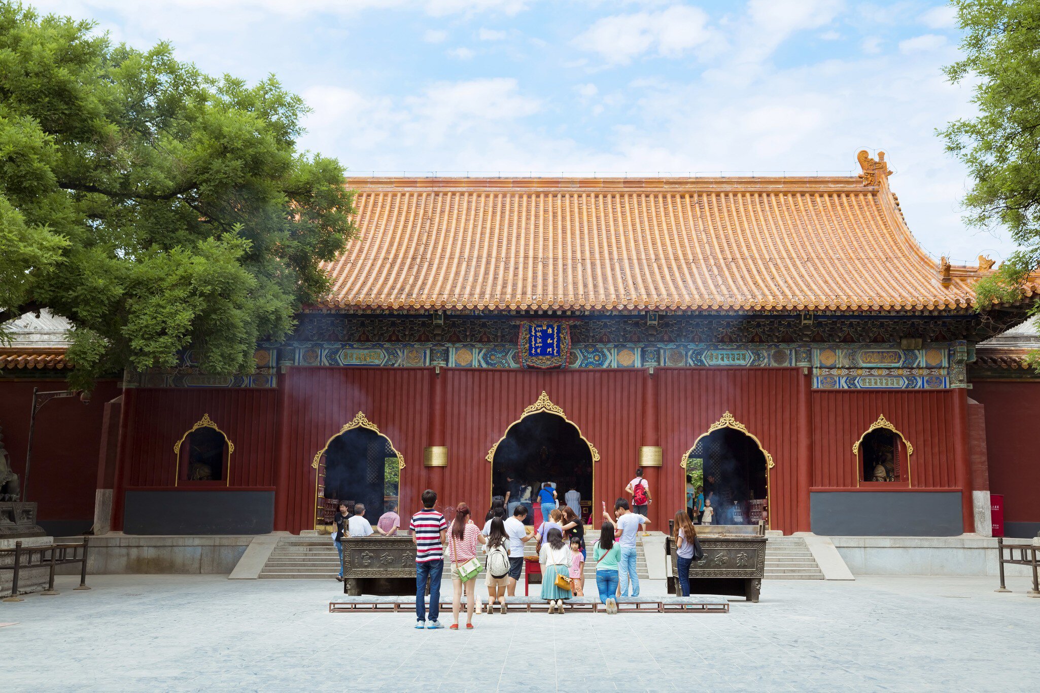 Exterior of the Lama Temple in Beijing, China.