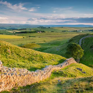 Hadrian's Wall, a World Heritage Site in Northumberland National Park. Dave Head/Shutterstock