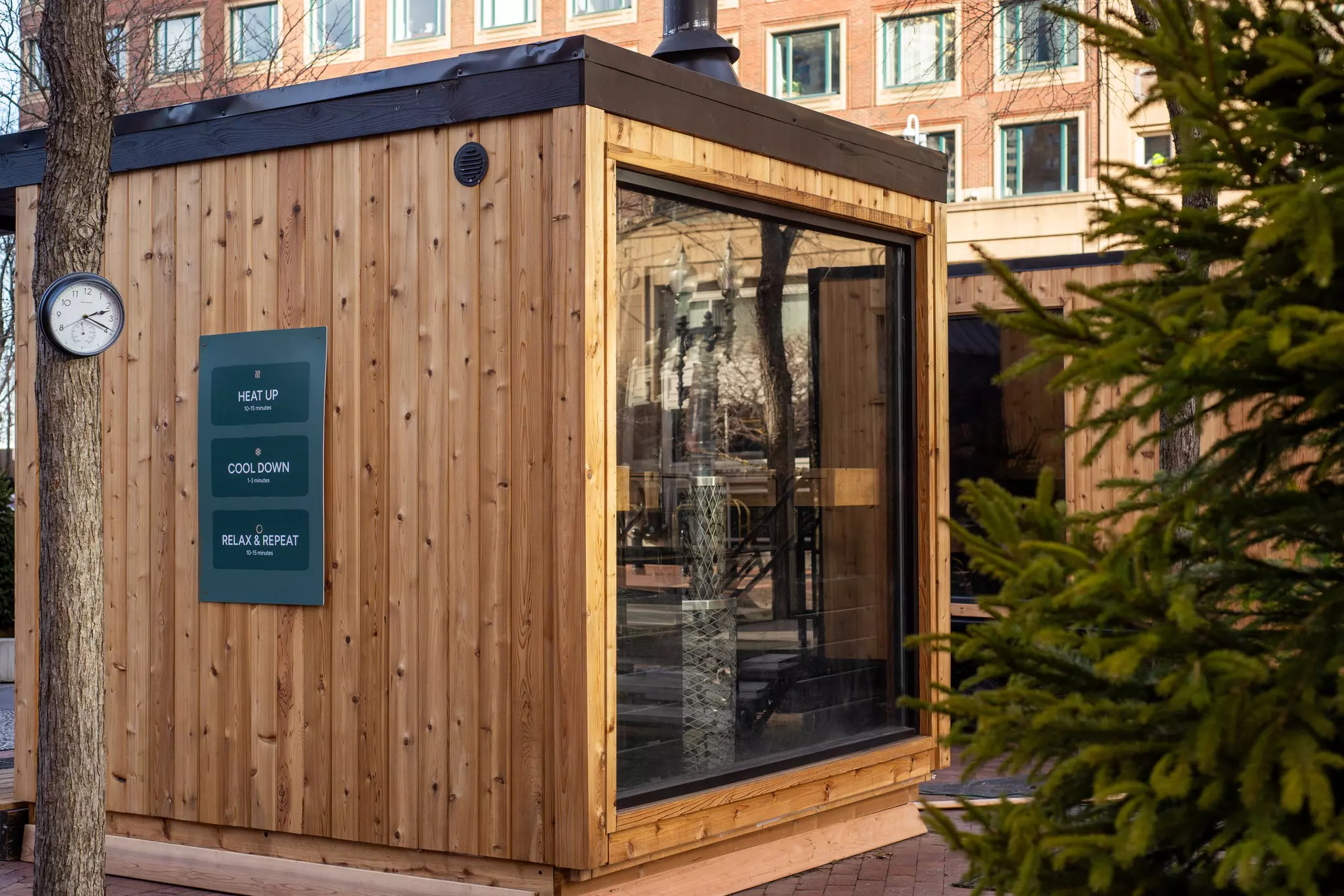 Moki is an outdoor wellness village in downtown Boston with wood-fired suanas, a plunge pool, and relaxation room © Kimberly Maroon/Lonely Planet