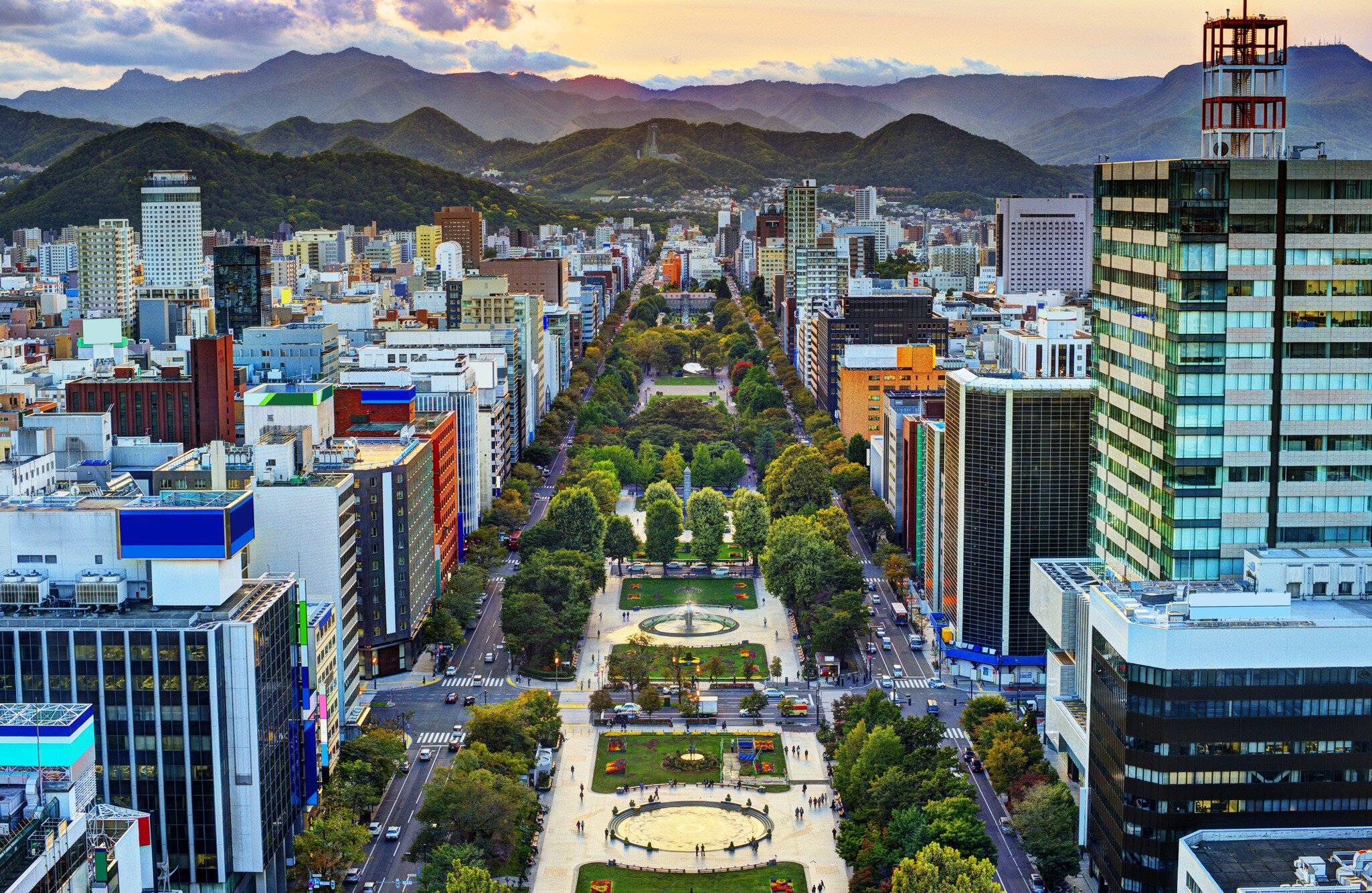 Cityscape of Sapporo, Hokkaido, Japan at Odori Park.
453190103
Odori Park, Building Exterior, Tabi, Downtown District, Dusk, Twilight, Sapporo, Famous Place, Architecture, Urban Scene, Hokkaido, Japan, Asia, Day, Mountain Range, Park - Man Made Space, Town Square, Financial District, Urban Skyline, Cityscape, City
CLEARED FOR DIGITAL USE ONLY -