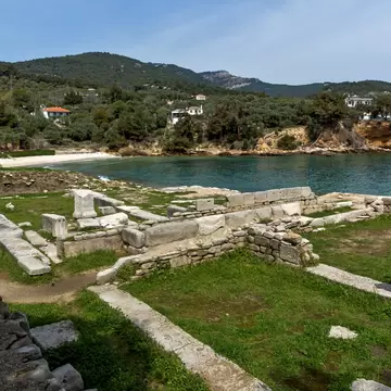 Ruins in Archaeological site of Aliki, Thassos island,  East Macedonia and Thrace, Greece; Shutterstock ID 521582485;