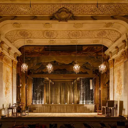 Stockholm, Sweden - August 22 2016: Stage of the theatre at Drottningholm Palace (Swedish: Drottningholms slottsteater); Shutterstock ID 1184822959;