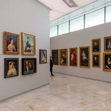 View of the exhibit at the National Gallery in Athens, Greece.