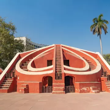Exterior of Jantar Mantar located in New Delhi, India.
