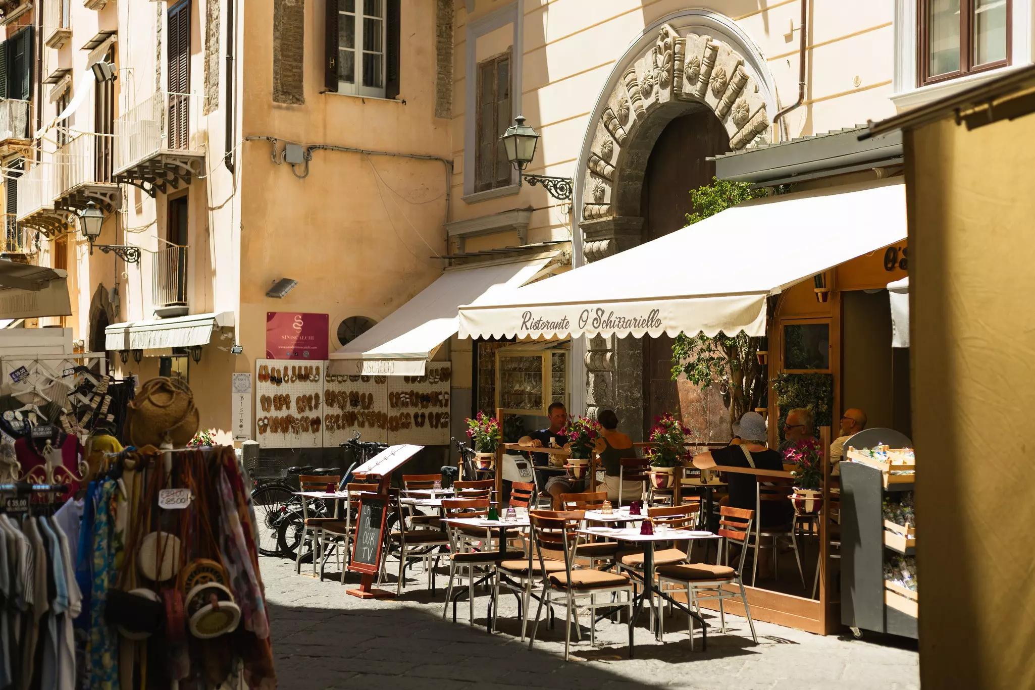 A pavement cafe in Sorrento, Italy. 