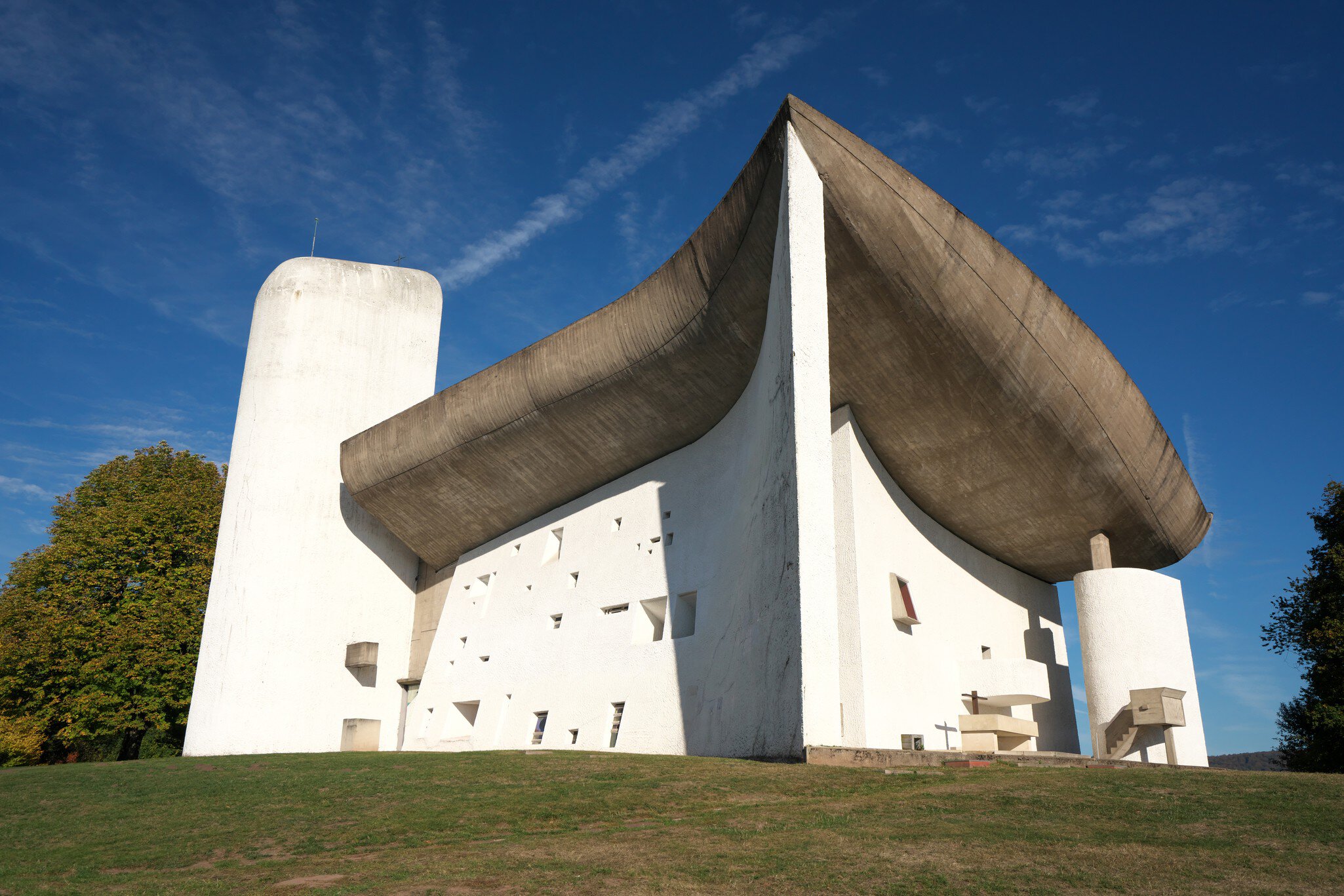 Ronchamp,France-October 14, 2018: A Roman Catholic Chapel in Ronchamp, France