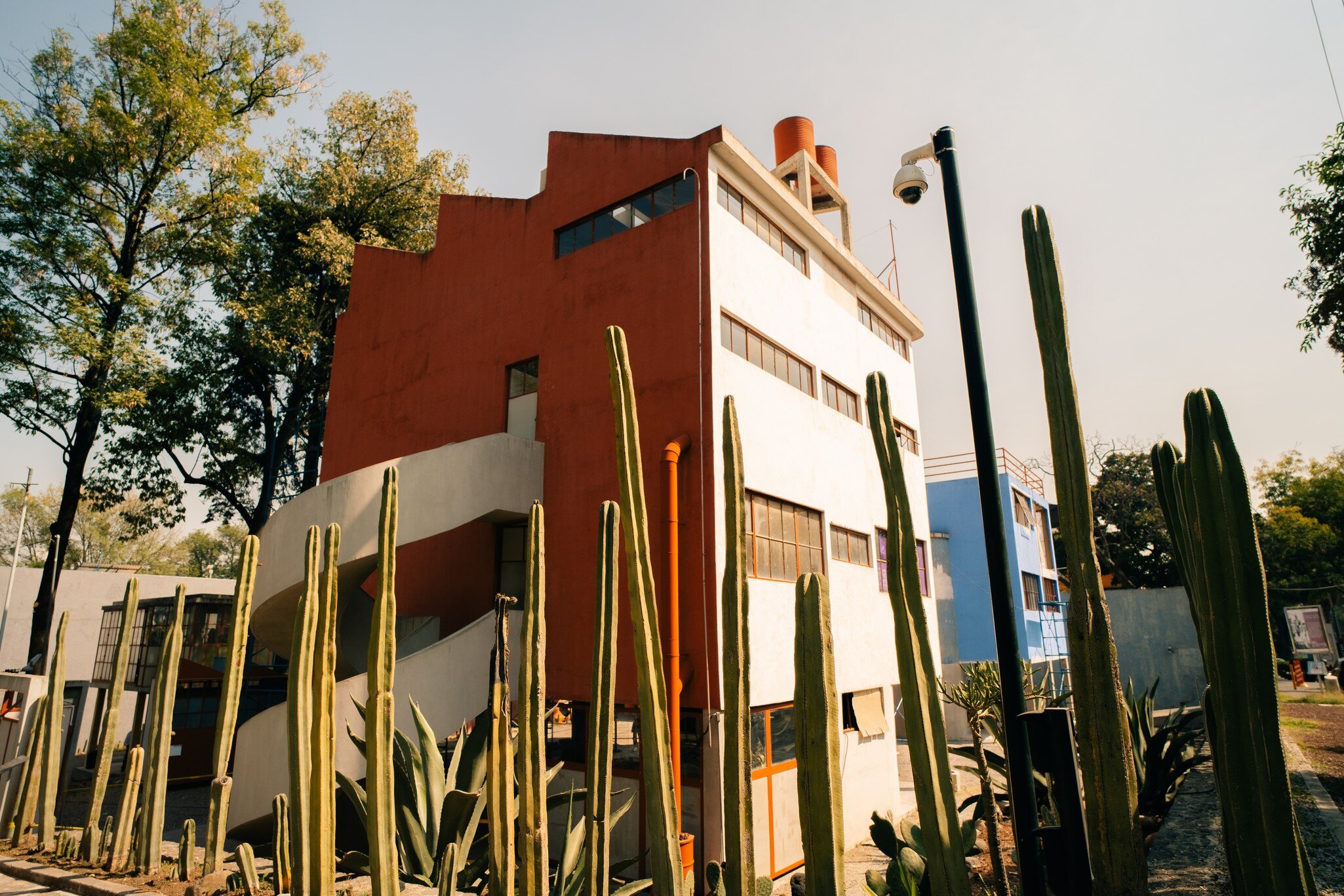 Mexico City, Mexico - 2019: House Studio Museum of Diego Rivera and Frida Kahlo, located in San Angel. Architect: Juan O'Gorman.