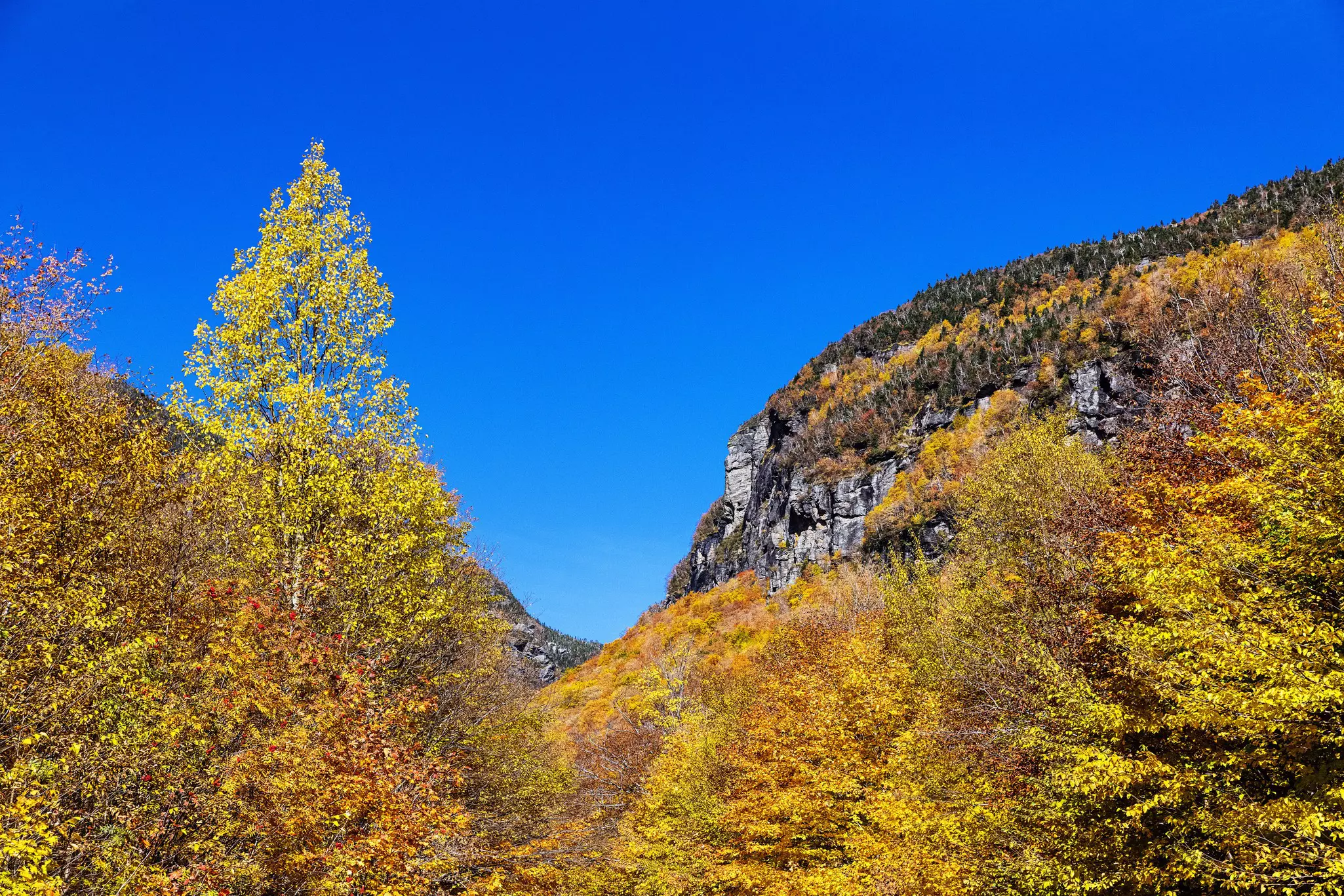 Scenic autumn landscape at Smuggler's Notch State Park