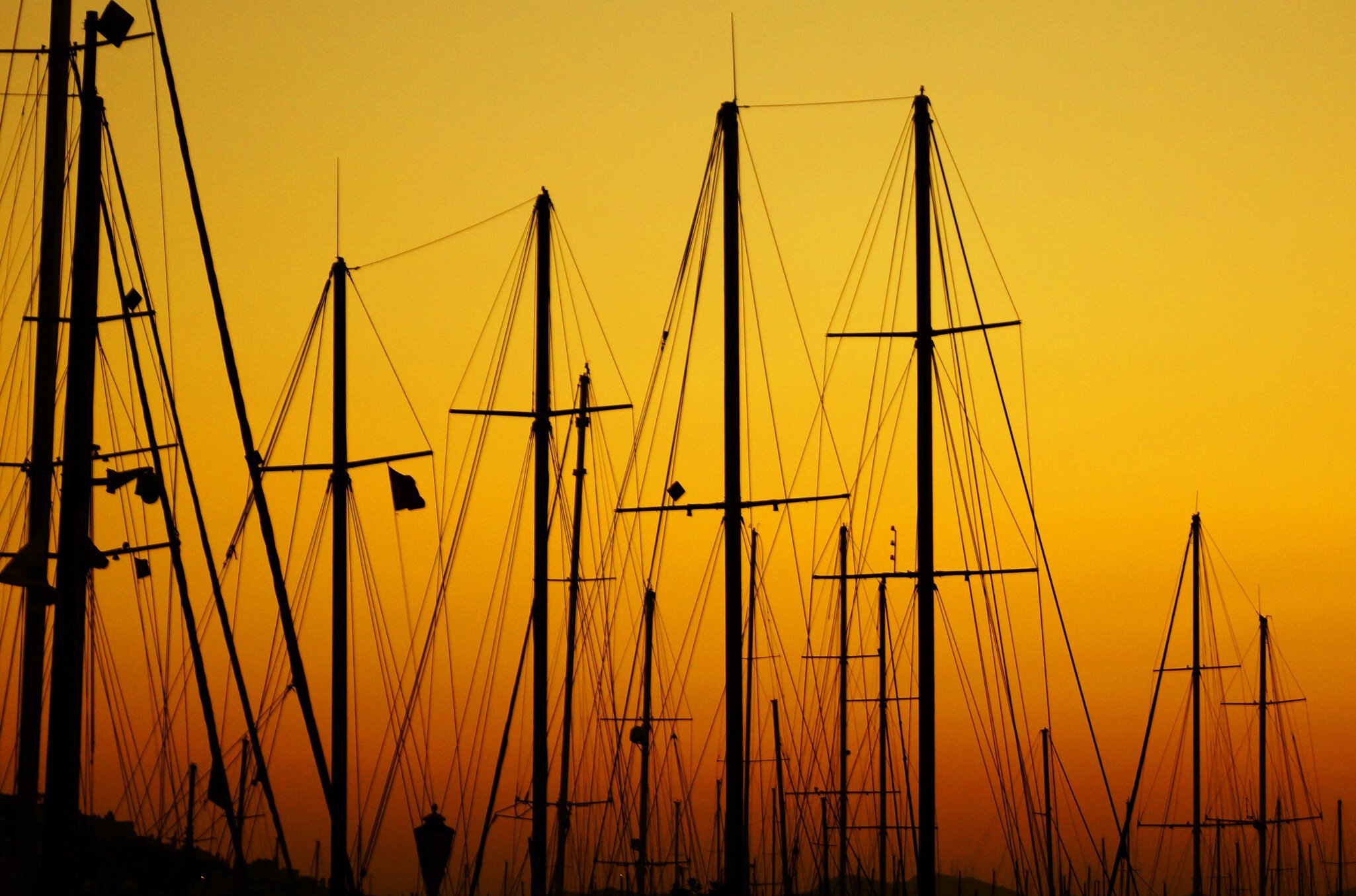 Silhouette of masts, Bodrum, Turkey