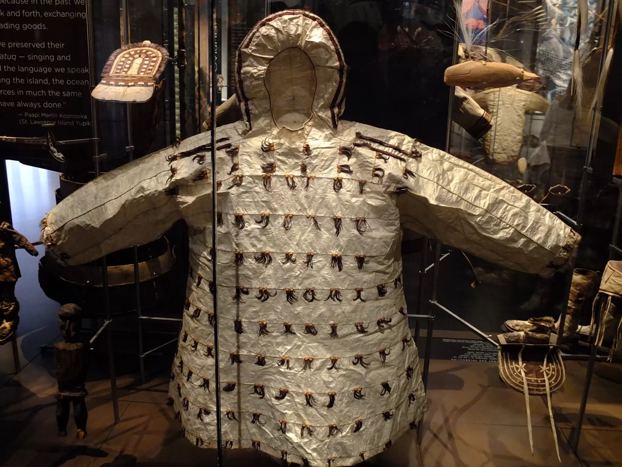 Anchorage, Alaska / USA - 18th October 2018: Traditional Yupik (one of Alaskan First Nations) clothes in Anchorage Museum, License Type: media, Download Time: 2026-07-07T16:29:45.000Z, User: rorymoulton17, Editorial: true, purchase_order: 65050 - Digital Destinations and Articles, job: Lonely Planet, client: LP App Content, other: Rory Moulton