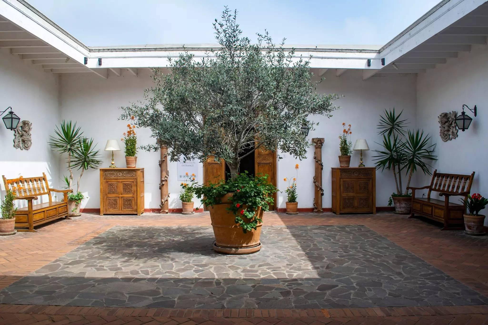 The courtyard inside the Larco Museum, Pueblo Libre, Lima. 