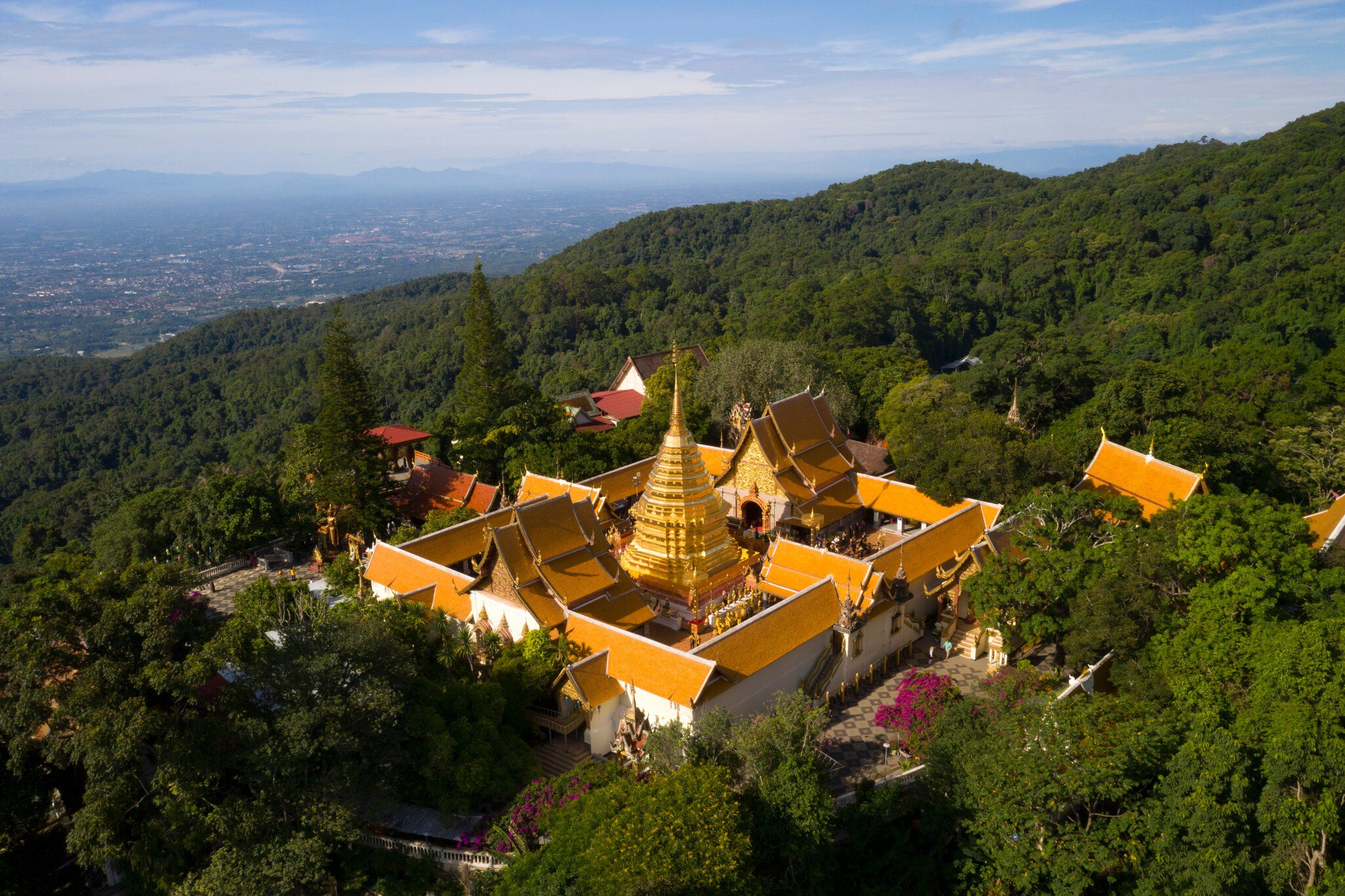 Aerial view at Wat Phra That Doi Suthep temple in Chiangmai, Thailand.  License Type: media  Download Time: 2023-11-13T08:30:09.000Z  User: lonelyplanetmedia  Is Editorial: No  purchase_order:   