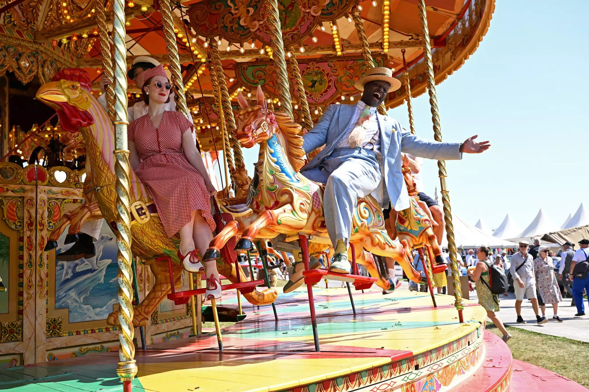 Vintage carousel rides at the Goodwood Revival, Chichester, UK © Goodwood