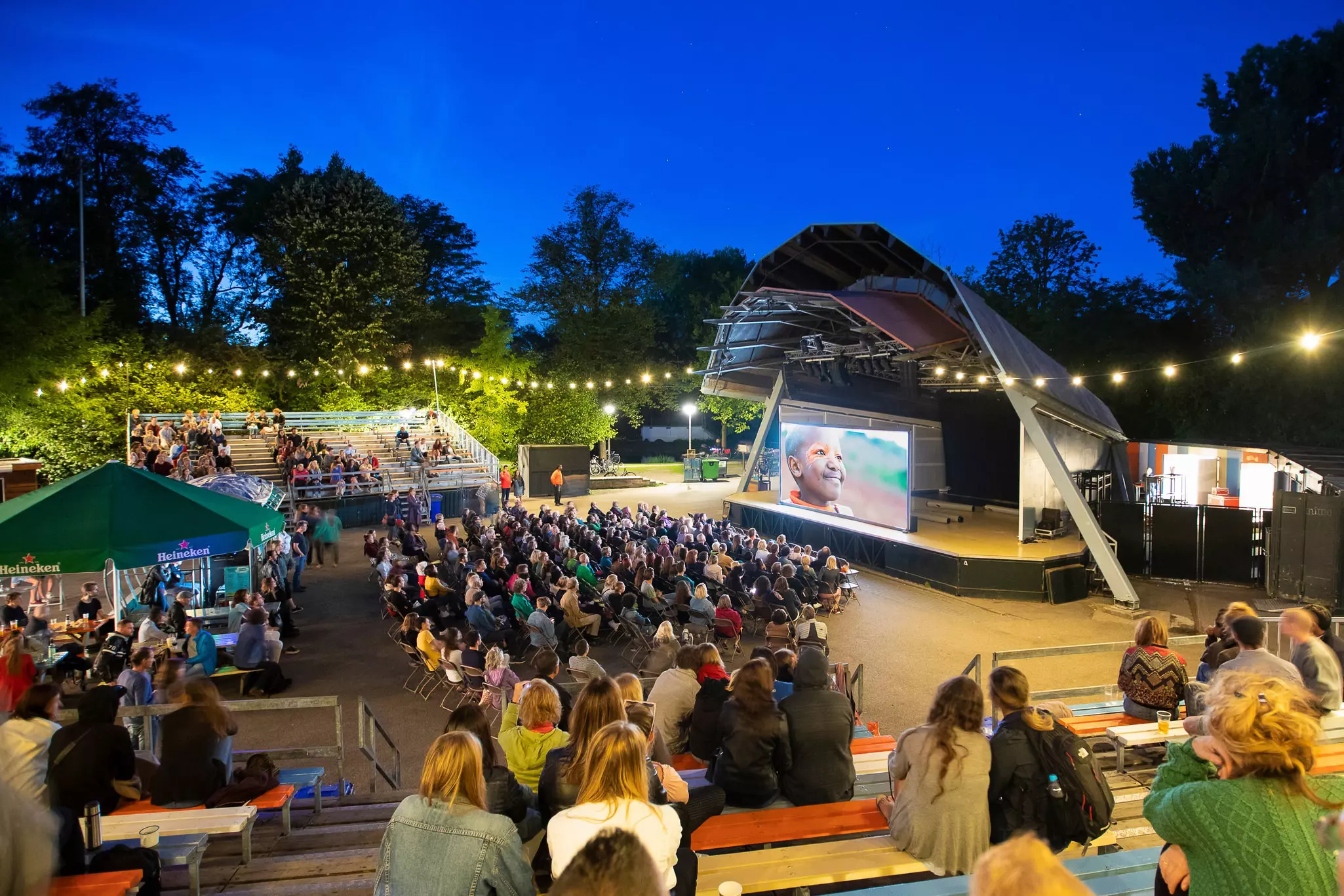 Free performances take place at Vondelpark's open-air theater in summer. Melanie Lemahieu / Shutterstock