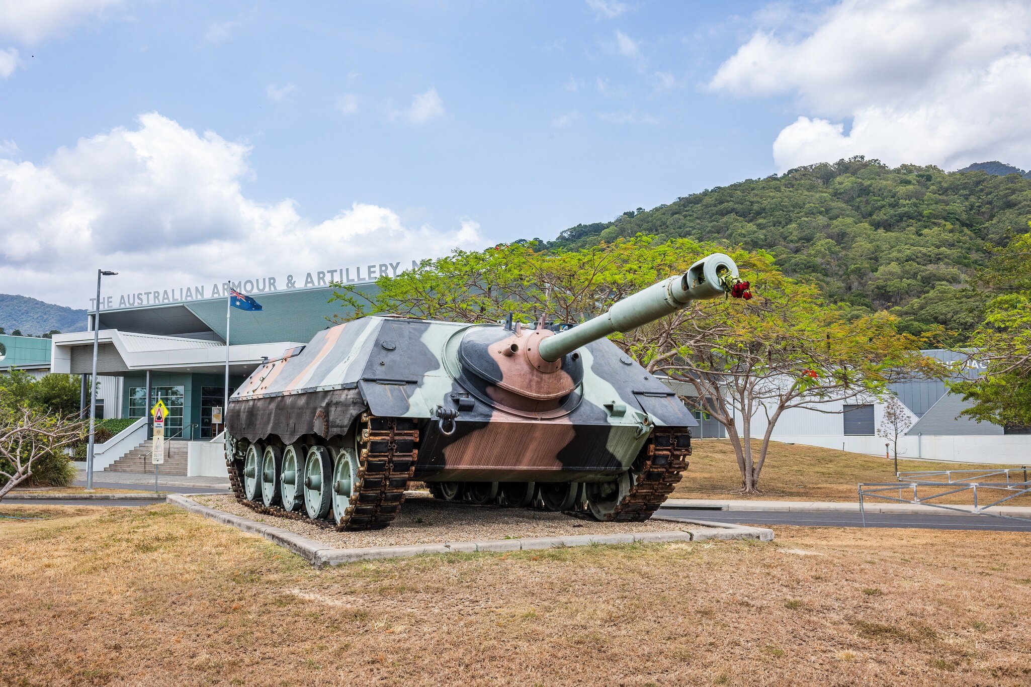 A Second World War German tank hunter, panzerjager, displayed outside the excellent Australian Artillery and Armour Museum in Cairns, Australia.