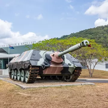A Second World War German tank hunter, panzerjager, displayed outside the excellent Australian Artillery and Armour Museum in Cairns, Australia.