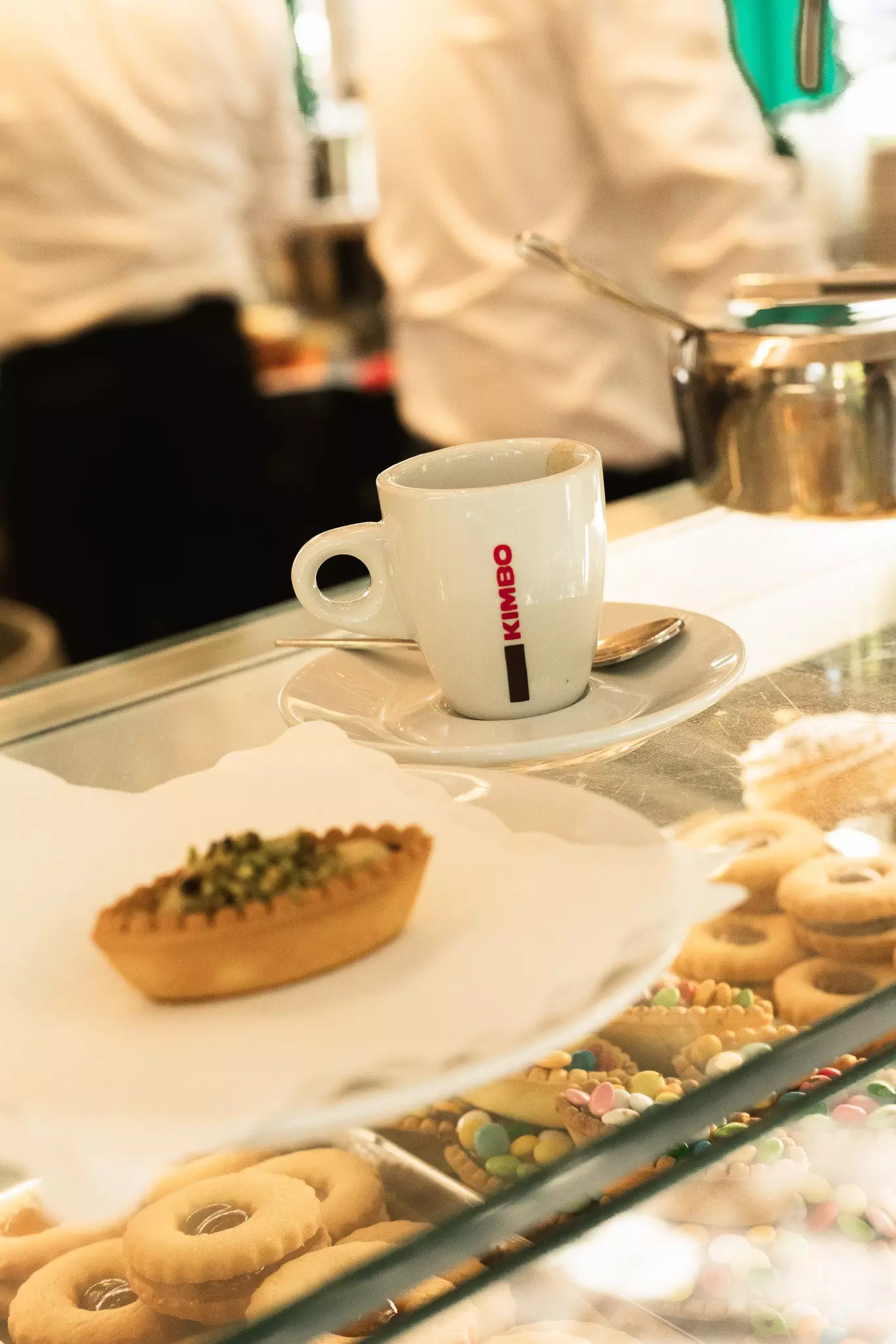 A pastry and cappuccino in Sorrento, Italy. July 2025.