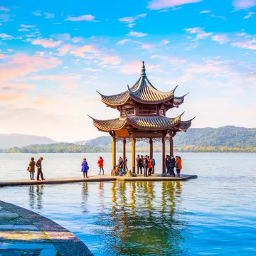 Pagoda on West Lake in Hangzhou. 4045 / Shutterstock
