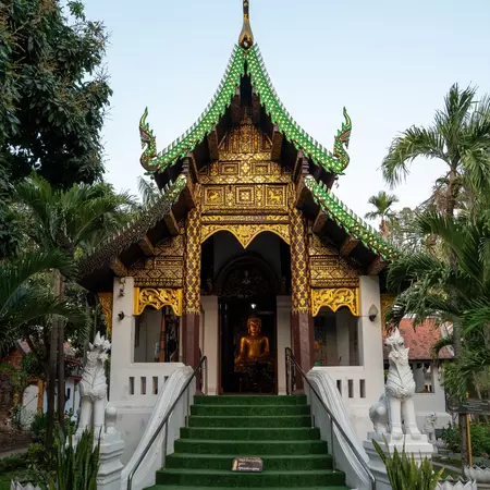 The entrance pavilion of Wat Umong Mahathera Chan in Chiang Mai, Thailand