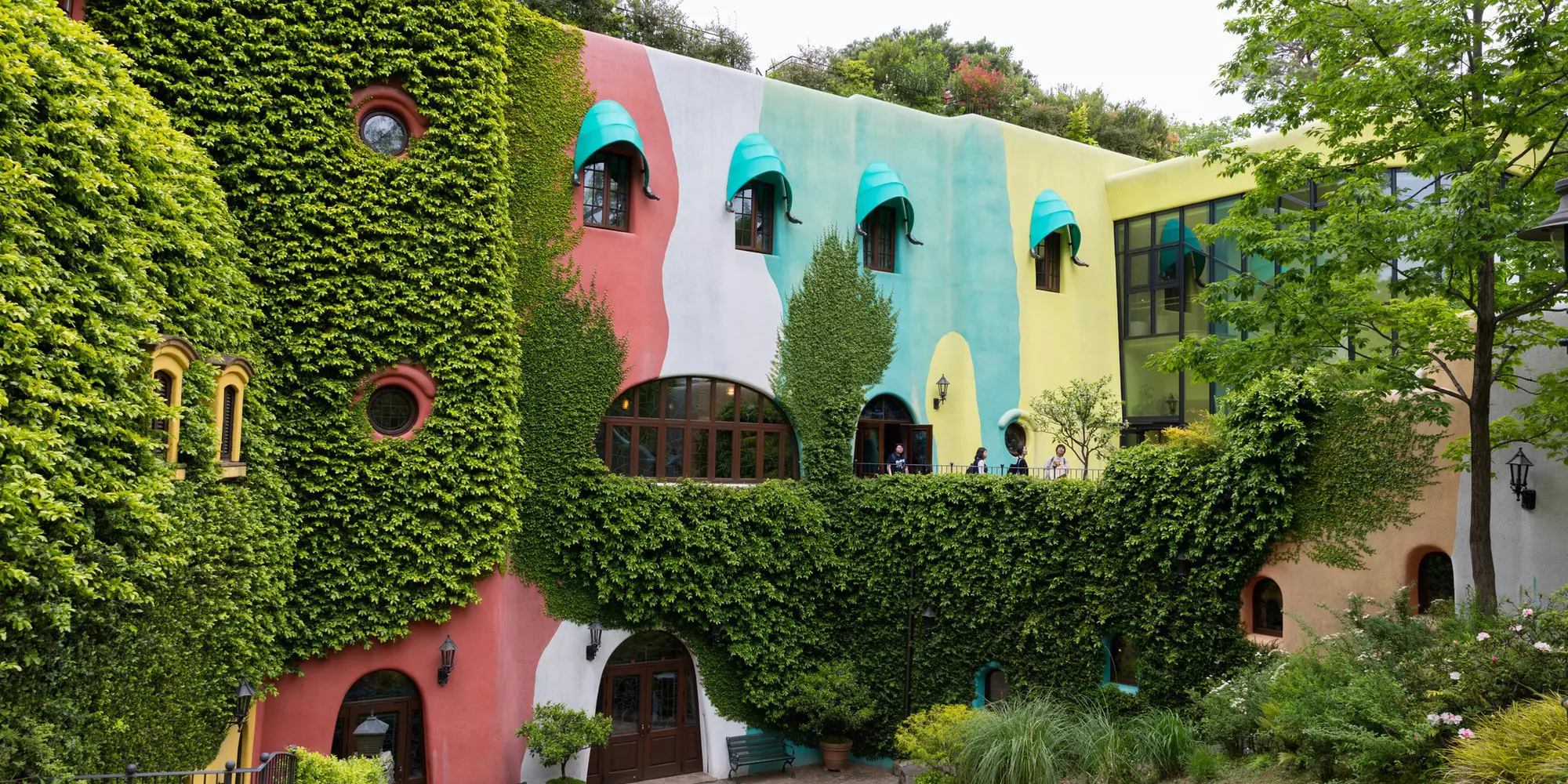 Tokyo, Japan - May 9, 2019: Ghibli museum is a place that shows the work of Japanese animation Studio Ghibli, features of children, technology and finearts dedicated to art and animation technique.