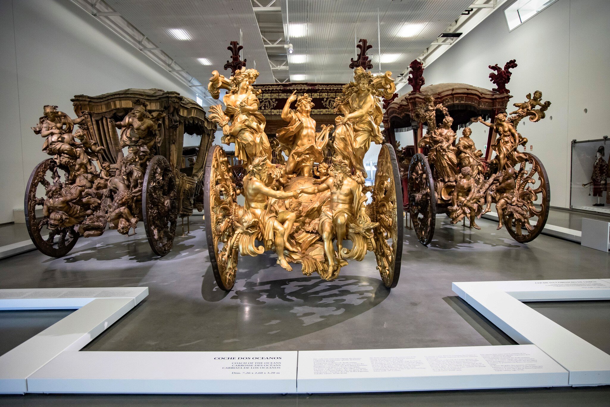 The Coach of the Oceans (C) is pictured in the National Coach Museum (Museu Nacional dos Coches) in Lisbon, Portugal on July 7, 2023. (Photo by Emmanuele Contini/NurPhoto via Getty Images)
