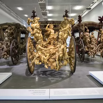 The Coach of the Oceans (C) is pictured in the National Coach Museum (Museu Nacional dos Coches) in Lisbon, Portugal on July 7, 2023. (Photo by Emmanuele Contini/NurPhoto via Getty Images)