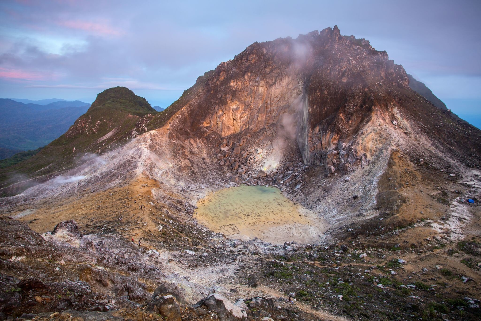 Sibayak volcano at sunrise, northern Sumatra, Indonesia; Shutterstock ID 283076438; your: Bridget Brown; gl: 65050; netsuite: Online Editorial; full: POI Image Update