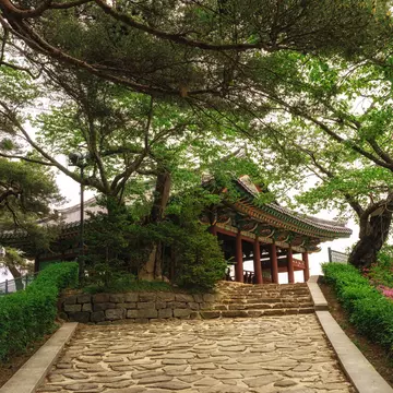 Traditional gyeongpo pagoda taken near the gyeongpo lake in gangneung, south korea. Taken during summer