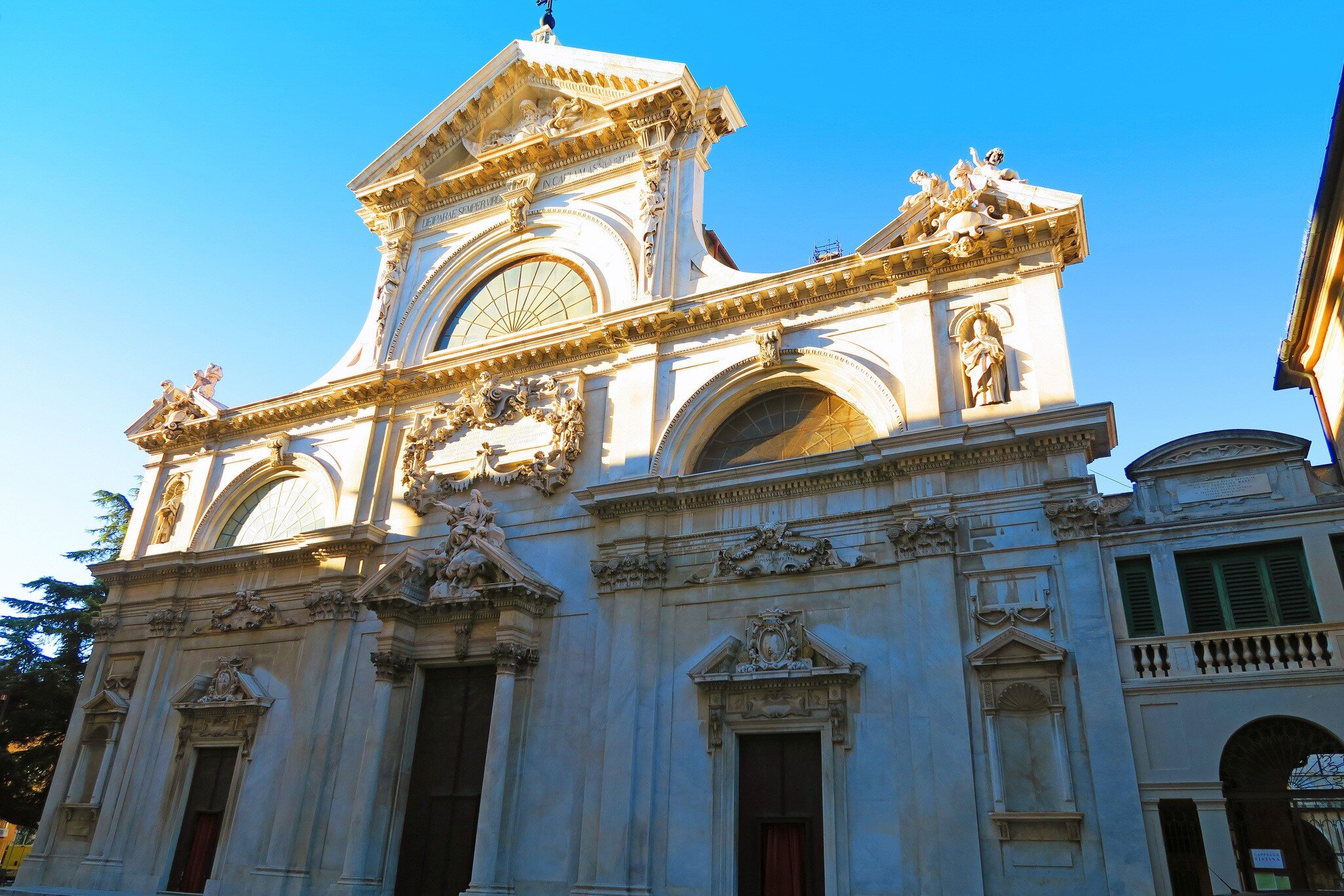 Savona,Italy,22 november 2015.Facade of the cathedral of Savona, built between 1584 and 1605. Inside there are valuable works of art.