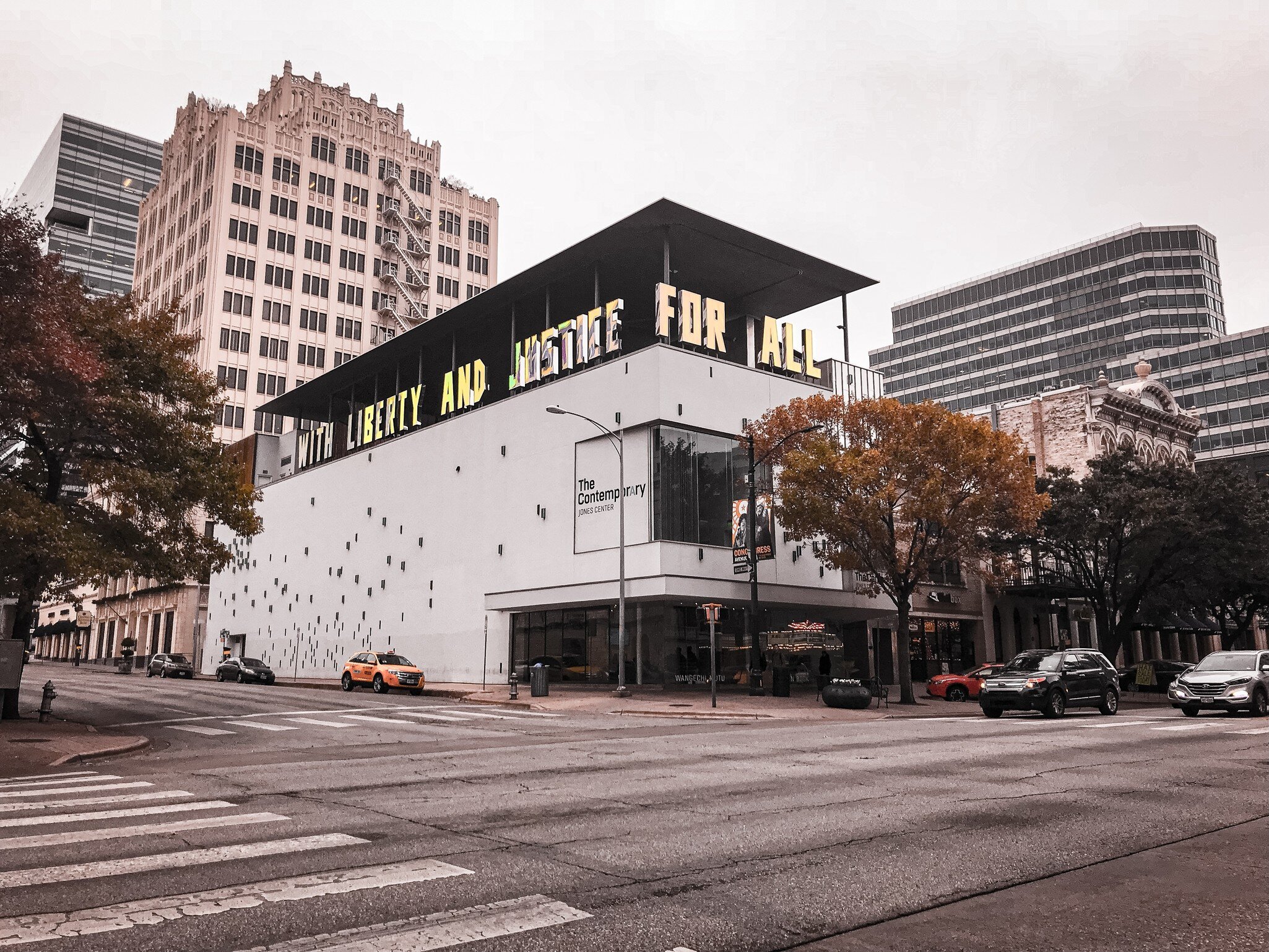 Exterior face of the Jones Center at The Contemporary Austin in Austin, Texas.