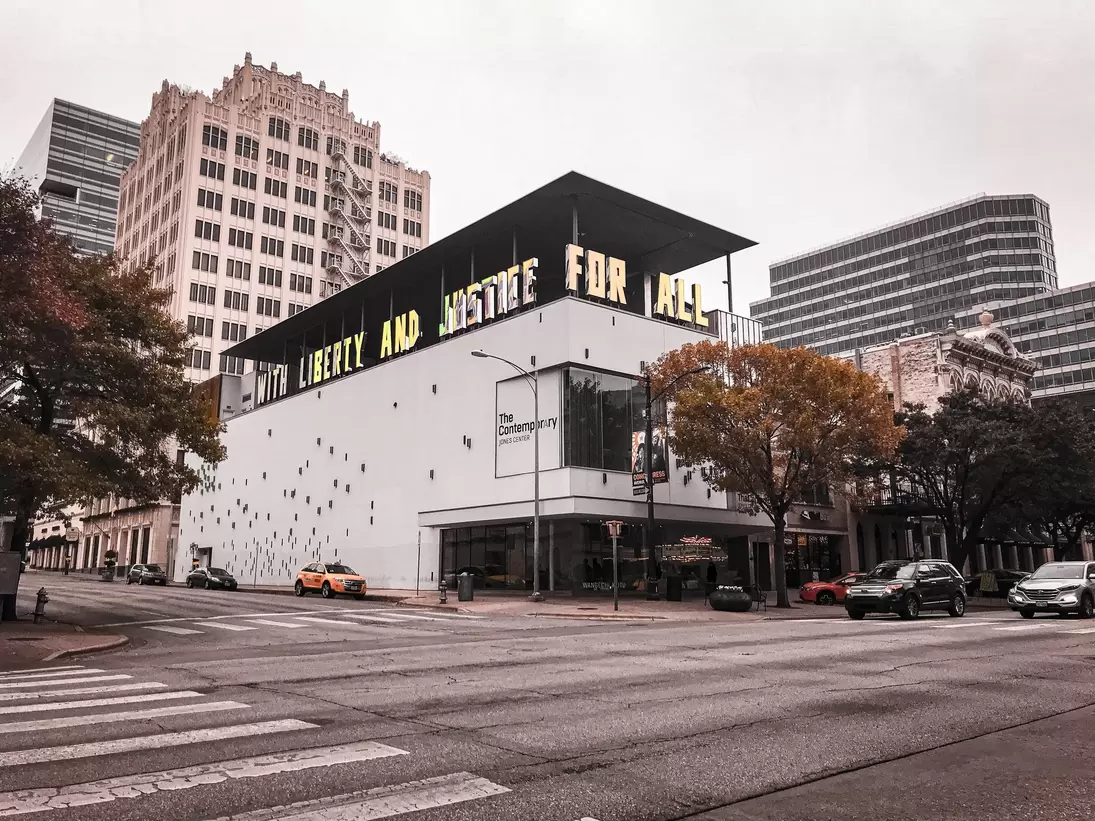 Exterior face of the Jones Center at The Contemporary Austin in Austin, Texas.