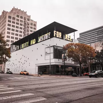 Exterior face of the Jones Center at The Contemporary Austin in Austin, Texas.