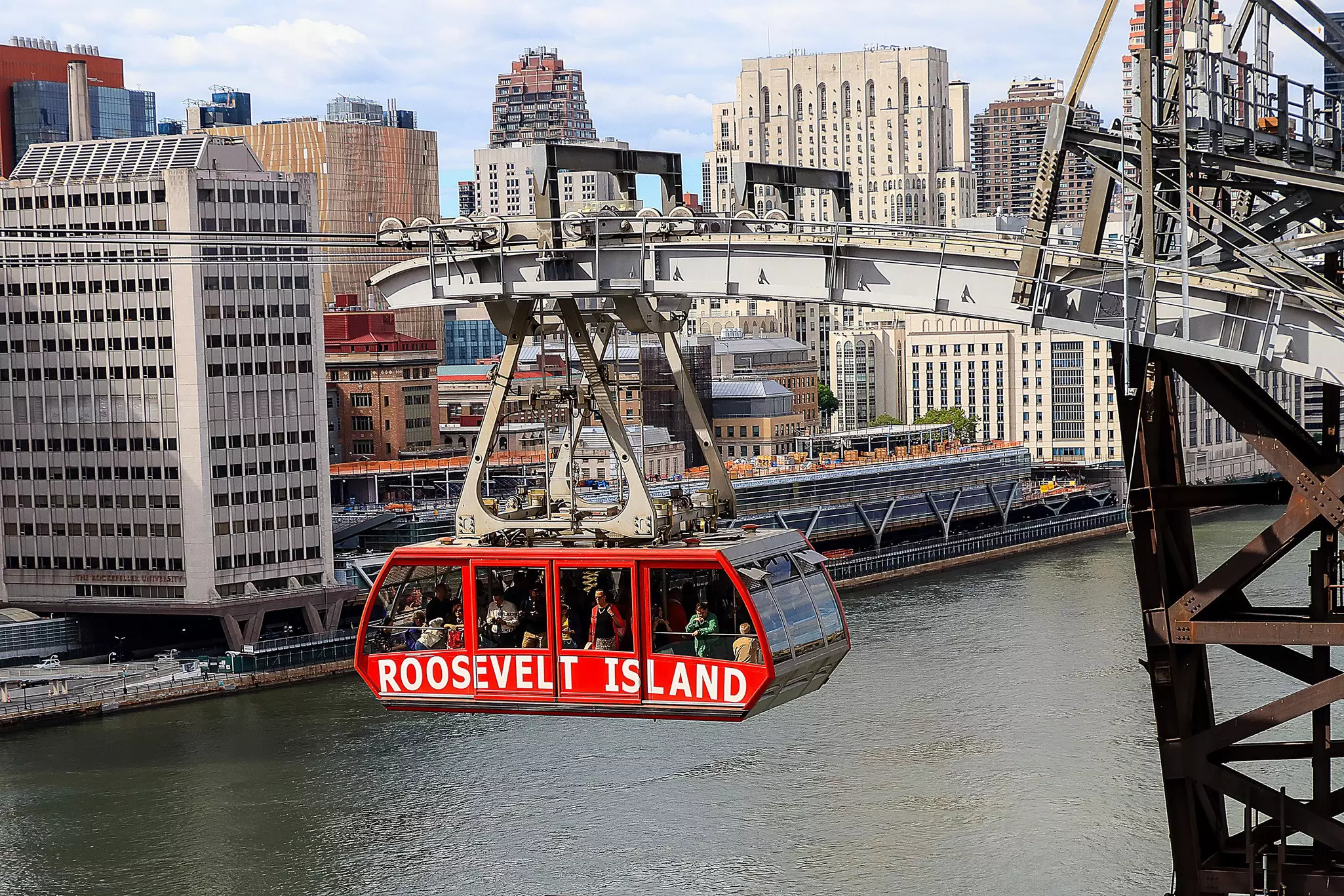 The Roosevelt Island cable tram car, which connects Roosevelt Island to Manhattan.