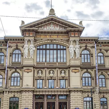 HELSINKI, FINLAND - JUNE 19, 2017: Ateneum Art Museum building (1887) at Rautatientori Square in Helsinki.  License Type: media  Download Time: 2023-03-16T19:26:00.000Z  User: Norma.PrauseBrewer_LonelyPlanet  Is Editorial: Yes  purchase_order:   
