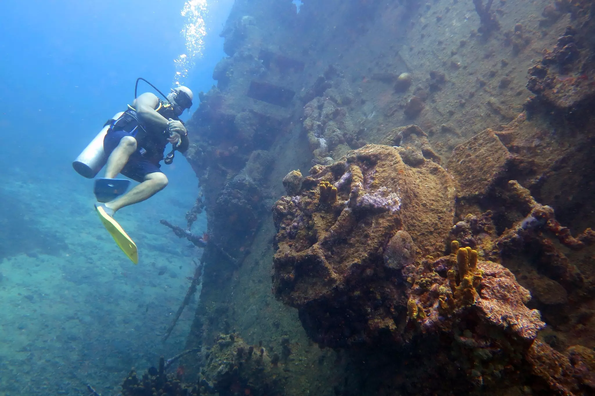 Seascape on the Antilla Wreck off Aruba.