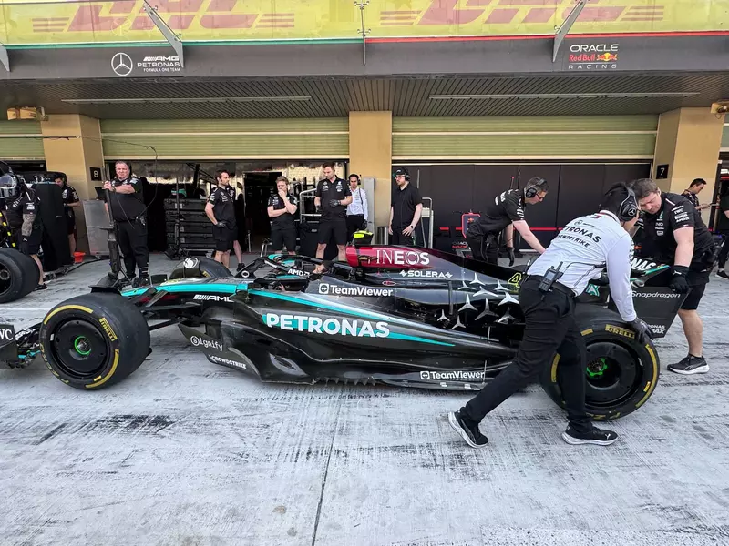 Formula 1 pitline at Yas Island Circuit, Abu Dhabi