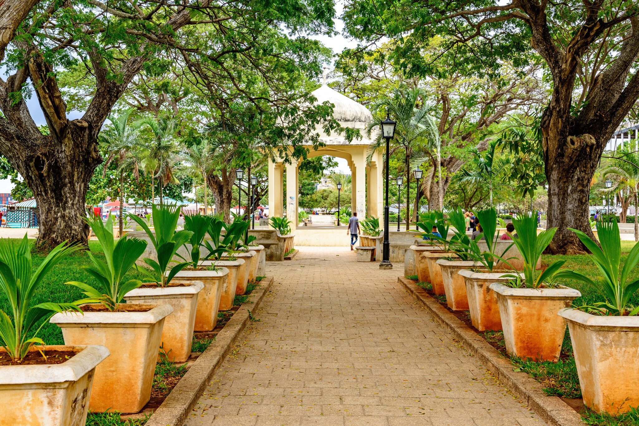 STONE TOWN, ZANZIBAR - August 14: Forodhani Gardens in Zanzibar, Tanzania on August 14, 2017. It is known as Jubilee Gardens and Forodhani Park.; Shutterstock ID 715540387;