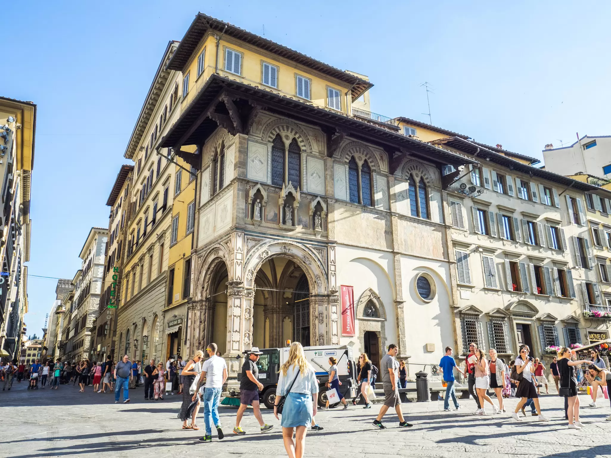 Exterior of the Loggia del Bigallo in Florence, Italy.