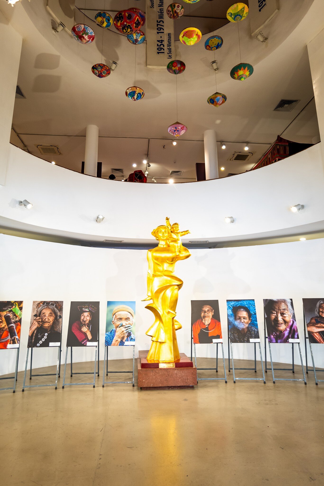 A golden statue of 'Me Viet Nam' in the Vietnamese Women's Museum in Hanoi.