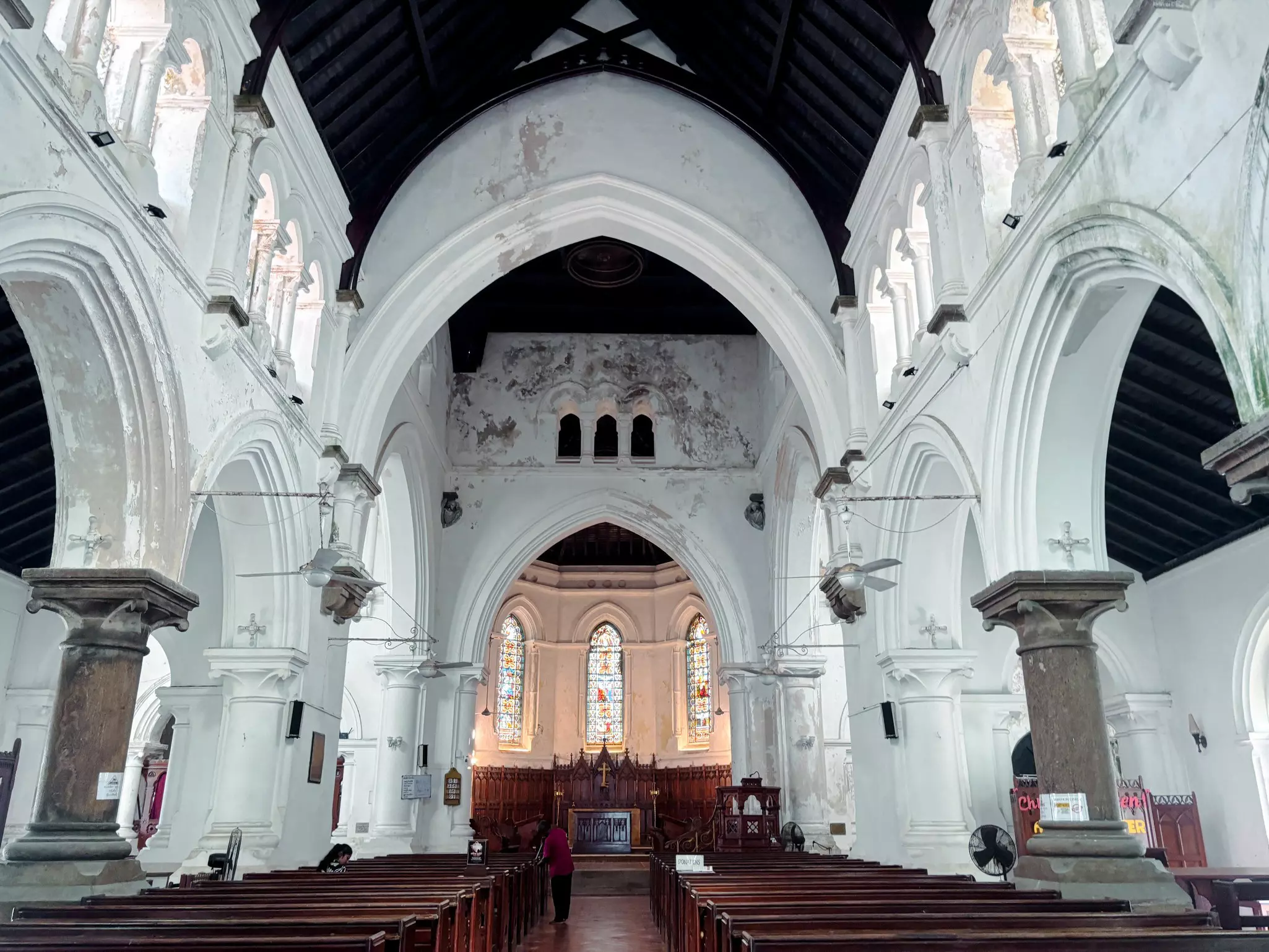 The interior of a Victorian-style church.