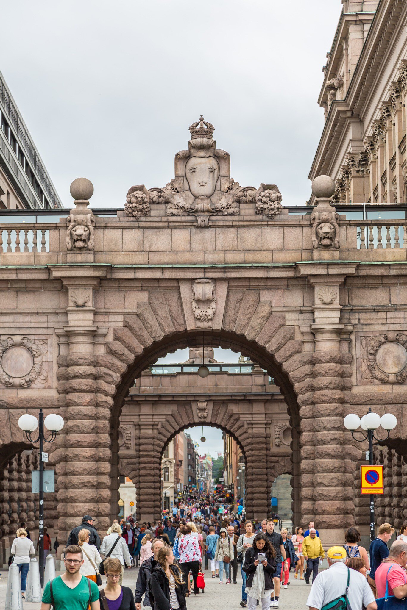 Riksdag Parliament Building and Norrbro Bridge In Stockholm, Sweden.