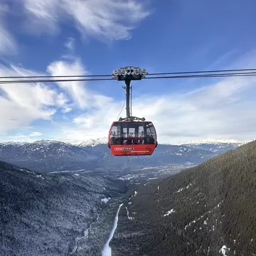 The Peak 2 Peak Gondola connects Whistler and Blackcomb mountains.
