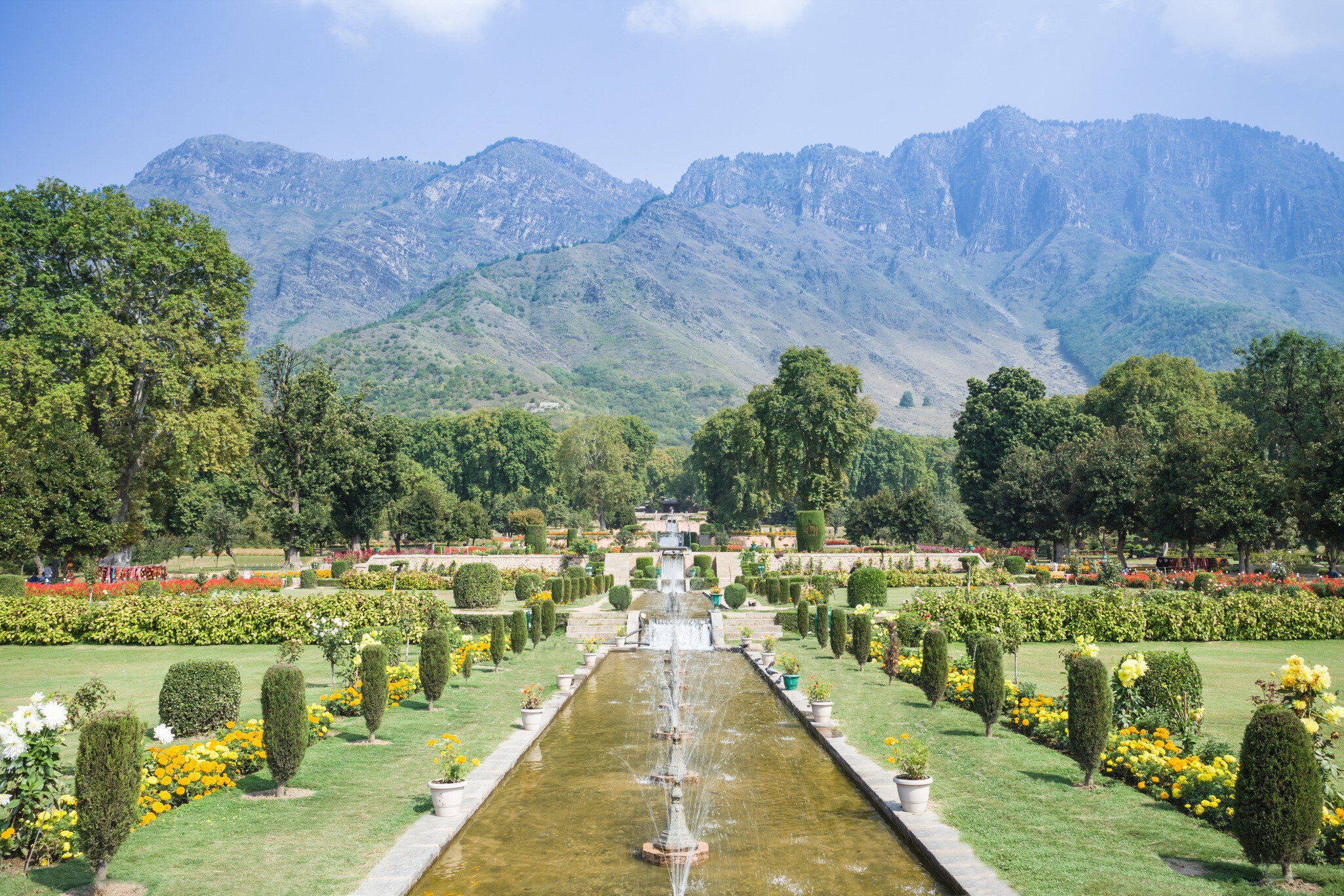 Srinagar is home to a number of Mughal gardens, but Nishat Bagh may be the prettiest. saiko3p / Shutterstock